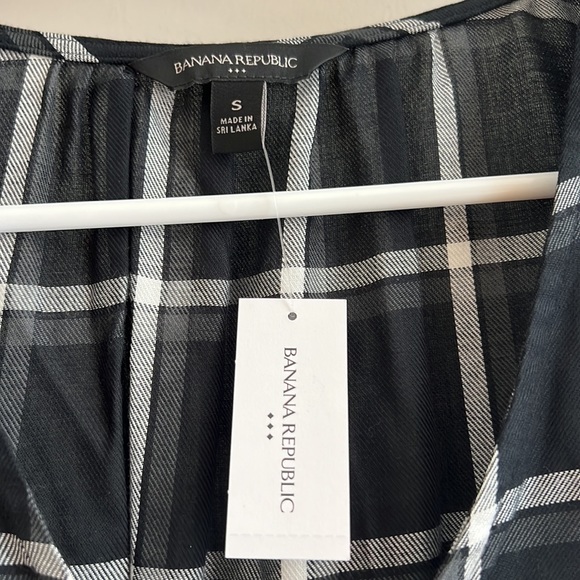 NWT Banana Republic Factory Size Small Plaid Blouse - Picture 3 of 17